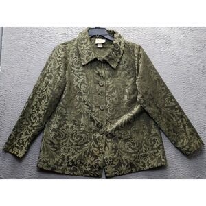Boyne‎ Valley Weavers Jacket Womens Medium Multi Damask Jacquard Button Front